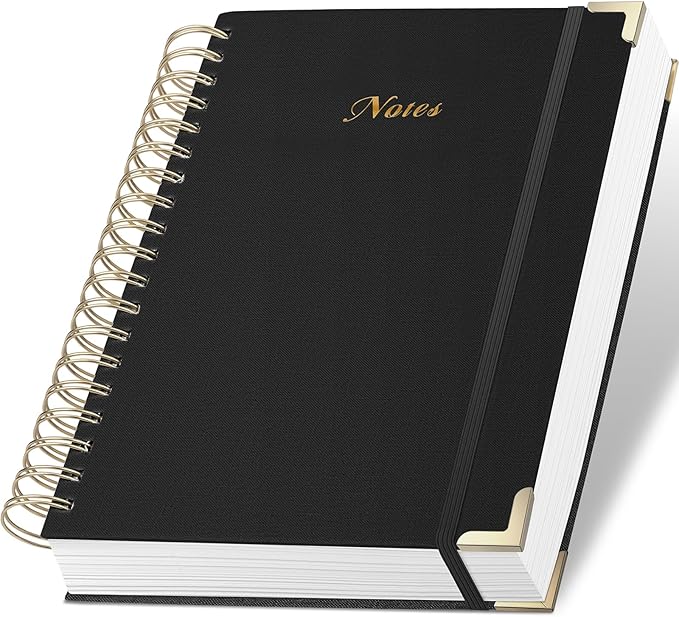 Spiral Notebook Journal, 328 Pages Linen Hardcover College Ruled Notebook, Lined Thick Journals for Women Men, B5 Thick Spiral Journal for Writing, 100GSM Paper, Cute Notebooks for Work School