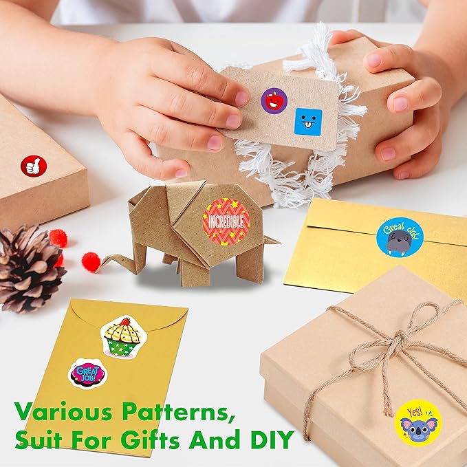6844 PCS Incentive Stickers, 64 Sheets Round Stickers, Animals Donuts Cupcakes Stars Hearts Motivational Teacher Classroom Reward Gifts Encourage Kids to Do Chores Go to The Toilet