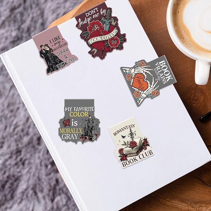 Dark Romance Magnetic Bookmarks, 8 Pcs Gothic Magnet Page Markers Romantasy Book Marks for Reading Women, Dark Romance Merch Bookish Essentials Gifts for Book Lovers Students Teachers