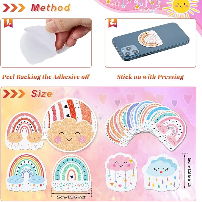 36 Pcs Anxiety Sensory Stickers Strips Adhesive Textured Mental Health Calm Stickers Mindfulness Fidget Decals Stress Anxiety Relief Items for Therapy Office Desk(Boho Style)