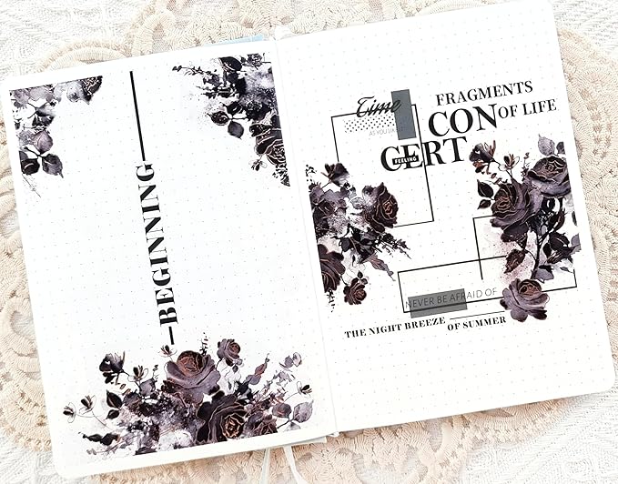 WT Rose Noir Wide Washi Tape Gilded, Single Roll, Original Designs, Black Flower Gold Foil Decors, Journal Scrapbook Bujo Planner DIY Crafts Supplies Gifts, Vintage Floral Adhesive Tape