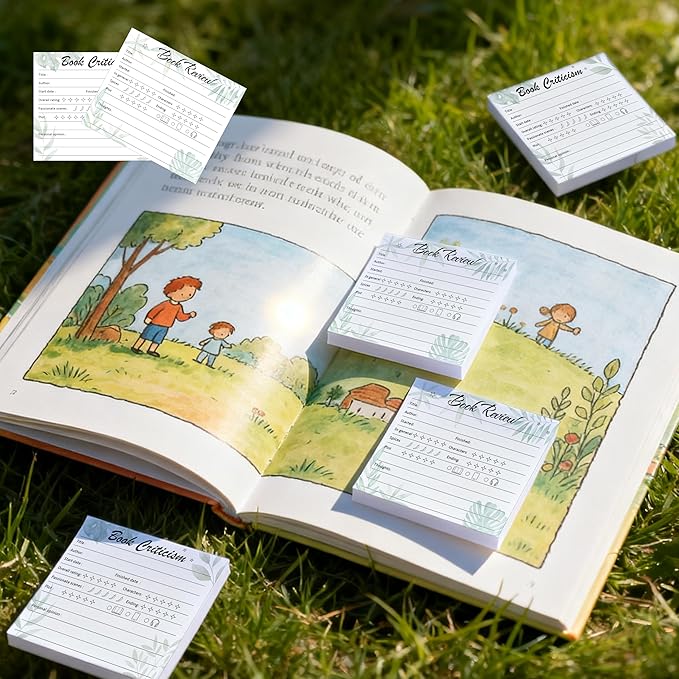 SMARSTICKER 12 Pack Book Lover Sticky Notepads Gifts To Do List Pads for Reader Bookish Desk Office School Birthday Party Favors Supplies (English)