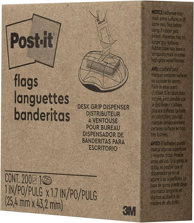 Post-it Sign and Date Flags, 200/Desk Grip Dispenser, 1 Dispenser/Pack, 1 in Wide, Bright Green (680-HVSD)