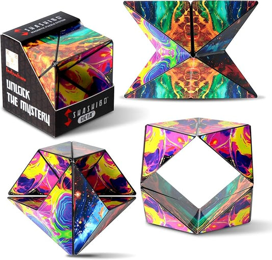 Shashibo Octa Shape Shifting Box - STEM Fidget Toy with Ultra Strong Magnets, Perfect Sensory Gift for Kids, Teens, and Adults – Pairs w/All Shashibo Cubes (Infinity)