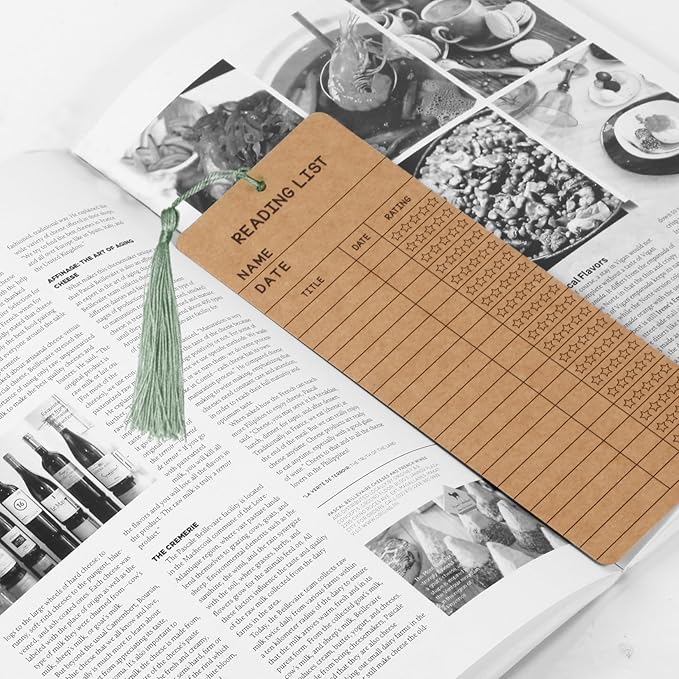 50 Pack Read Across America Bookmarks with Tassels - Bulk Reading Tracker & Log for Students - 3x8 Inch Classroom Rewards for Literacy Week, Teachers, School Library - Reading Challenge Prizes (Brown)