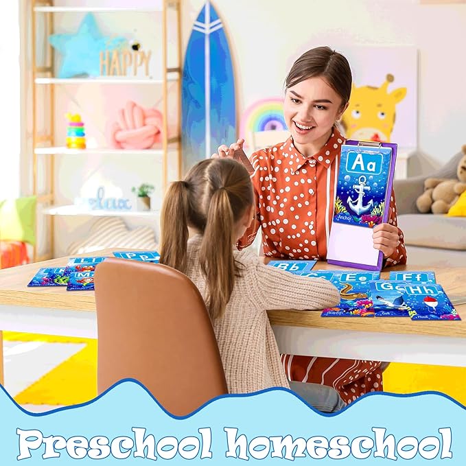 37 Piece Alphanumeric Bulletin Board Set Submarine Alphanumeric 0-10 Card Cutout Marine Life Educational Poster for Classroom Walls Preschool Kindergarten Teacher
