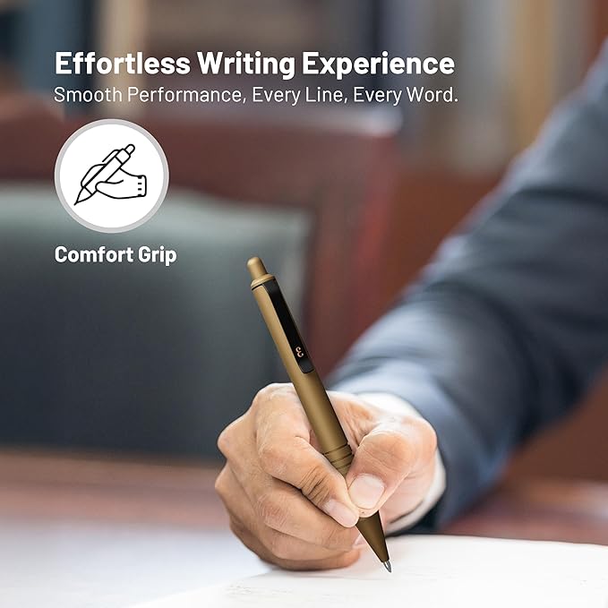 Everyman Military Super Matte Mini Click Pen | Compact Refillable 0.7mm Gel Pen with Premium Grip | Pocket-Size Metal EDC Pen for Travel, Office, Journaling & Everyday Writing