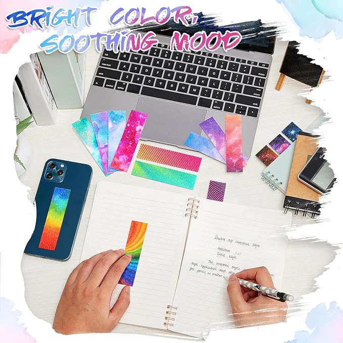 36 Pcs Anxiety Sensory Stickers Strips Adhesive Textured Mental Health Calm Stickers Mindfulness Fidget Decals Stress Anxiety Relief Items for Therapy Office Desk(Mixed Style)