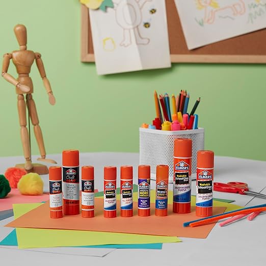 Elmer's Disappearing Purple School Glue Sticks, Washable, 22 Grams, 3 Count - Poster, Vision Board, Back to School Supplies, #1 Teacher Brand (Pack of 2)