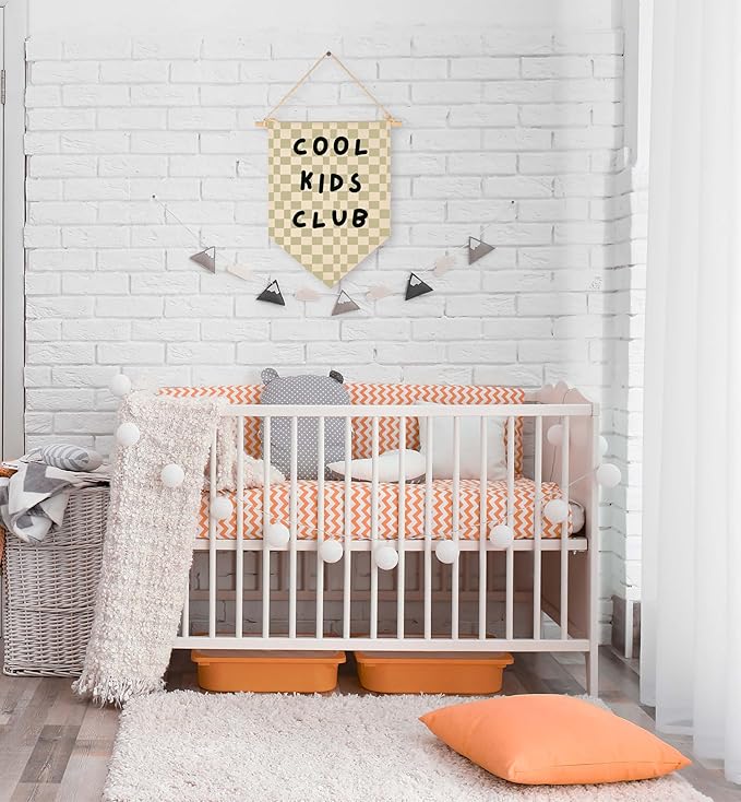 Cool Kids Club-Canvas Banner Flag Sign Pennant Poster Wall Decor Gift for Kids Baby Boy Girl,Nursery Baby Room Playroom Bedroom Reading Room Door Above Crib-Baby,Shower,Birthday Christmas Gift