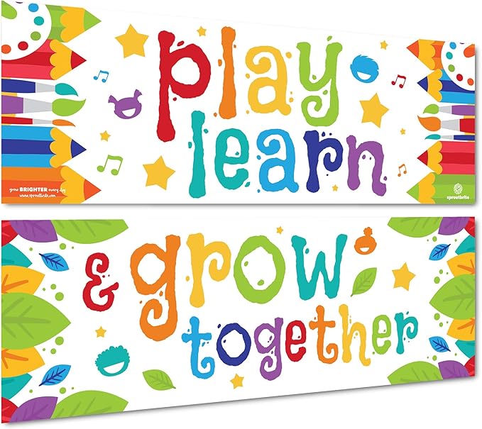 Sproutbrite Classroom Decorations - Banner and Poster for Teachers - Bulletin Board and Wall Decor for Pre School, Elementary and Middle School (Multicolor)