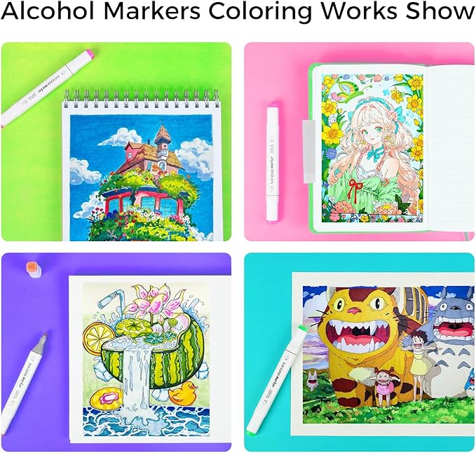 200 Colors Alcohol Markers, Alcohol Markers Set for Adults, Artists in Coloring, Sketching & Drawing (Fine & Broad)