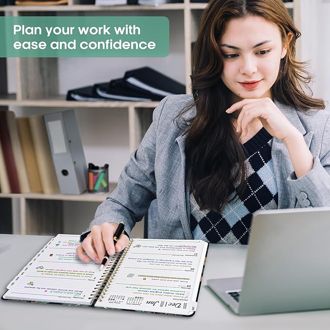 2026 Planner, Weekly and Monthly Calendar Planner Book, January 2026 - December 2026, Hardcover Spiral Planner with Monthly Tabs, Notes Pages, Perfect for Women & Men, A5 (6.4" x 8.5") - Cranes