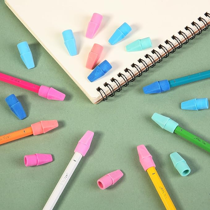Mr. Pen- Pencil Erasers Toppers Bulk, 500 Pack, Colorful, Latex Free, No Smudge, Mr Pen Erasers for Pencils
