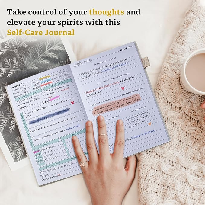Mental Health Journal for Women and Men - Anxiety & Guided Journal with Mood & Habit Tracker - Take 5 Minuets Everyday - 91 Days Self Care Journal with Prompts, Begie