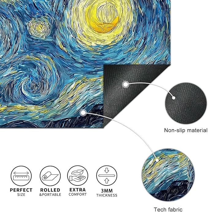 Black Cat XL Mouse Pad 31.5 x 11.8 Inch Gaming Mousepad Diatomite Large Keyboard Mouse Pad for Home and Office Desk Accessories with Night Sky Swirl Cat Silhouette Artwork