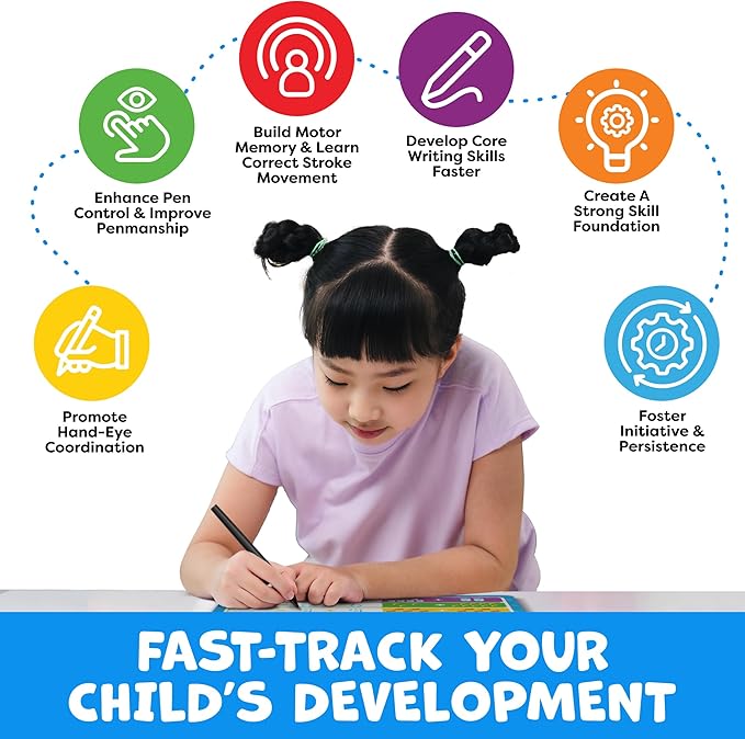 Magic Grooved Writing Practice for Kids Age 3-5 - Grooved Writing Books for Kids 3-5 - Handwriting Practice for Kids 5-7 - Preschool Tracing Books, Toys for 4 Year Old - Easter Gifts