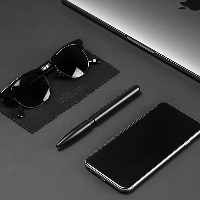 Ballpoint Pen - Precision Milled Aluminum with Magnetic Closure Mechanism and Superior Schmidt Refill - Award Winning Design (Warp Black)