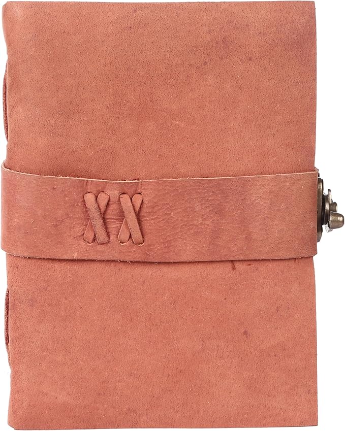 Vintage Leather Journal Handmade Buffalo Deckle Edge Paper – Leather Bound Journal for Women Men Vintage C-Lock Closure Ideal for Writing & Travel for Artists
