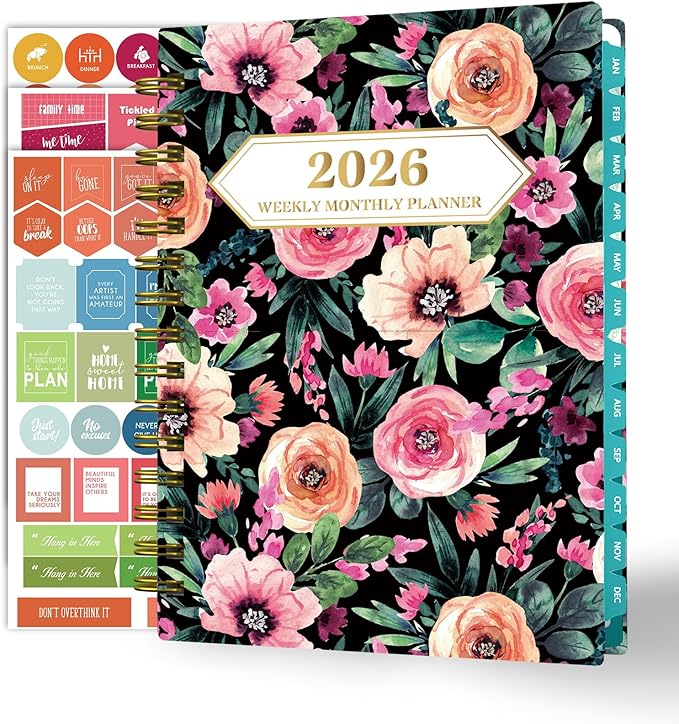 Ymumuda 2026 Planner, Daily Weekly Monthly Planner, 2026 Calendar Planner (Jan 2026 - Dec 2026), 8.4" x 6.3", Teacher School Student Work Agenda with Tabs, Ideal for School Office Supplies
