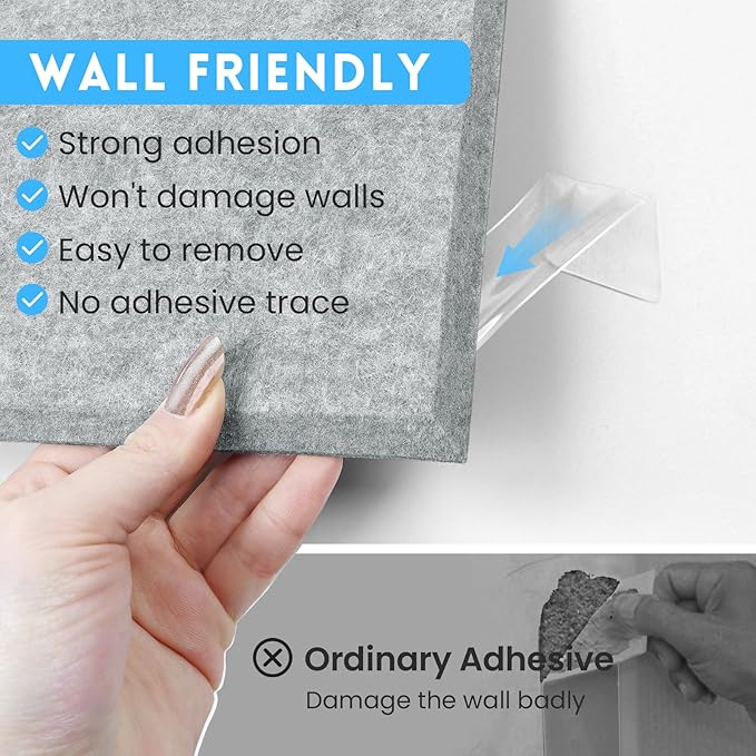 Large Cork Bulletin Board for Wall 48"x36", 12 Pack Felt Wall Tiles with 80 Pushpins, 60 Safe Removable Adhesive Tabs, Decorative Pin Board Tack Board for Office Home School, Purple