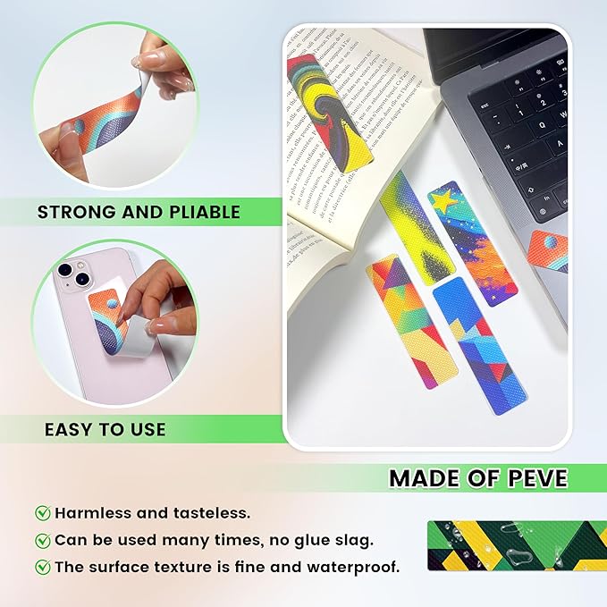 48pcs Calm Strips，Sensory Stickers，Anxiety Relief Items，fidgets，Sensory Strips，Classroom Sensory Must Haves，Tactile Stickers，ADHD Sensory Items，ADHD Office Must Haves
