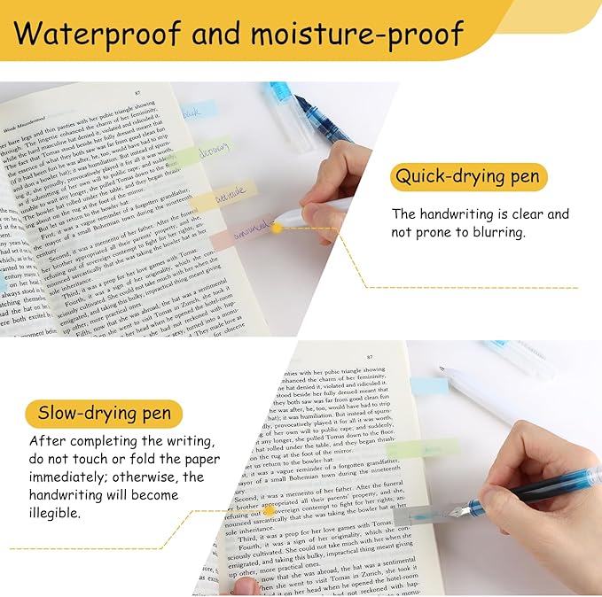1600 Pcs Sticky Tabs Notes Page Marker, 80 Morandi Colors Transparent Sticky Index Tabs for Books, Office & Study Organization