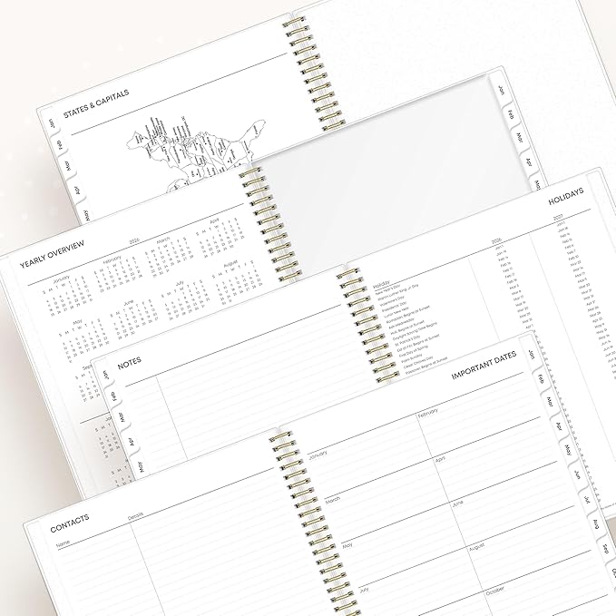 Blue Sky 2026 Weekly and Monthly Planner Calendar, January 2026 - December 2026, 8.5" x 11", Flexible Cover, Laminated Tabs, Durable Twin Wire Binding, Storage Pocket, Laurel
