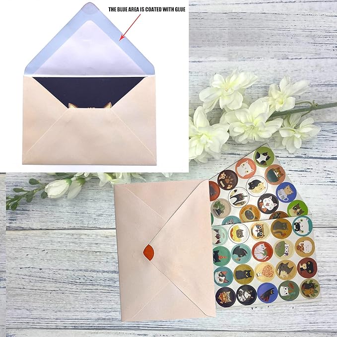 40 Greeting Cards, Blank Thank You Cards With Envelopes Cute Cat Bulk Note Cards Stationery Box Set For All Occasions Birthday Thank You Wedding and More.Cat greeting cards (Huge Variety)
