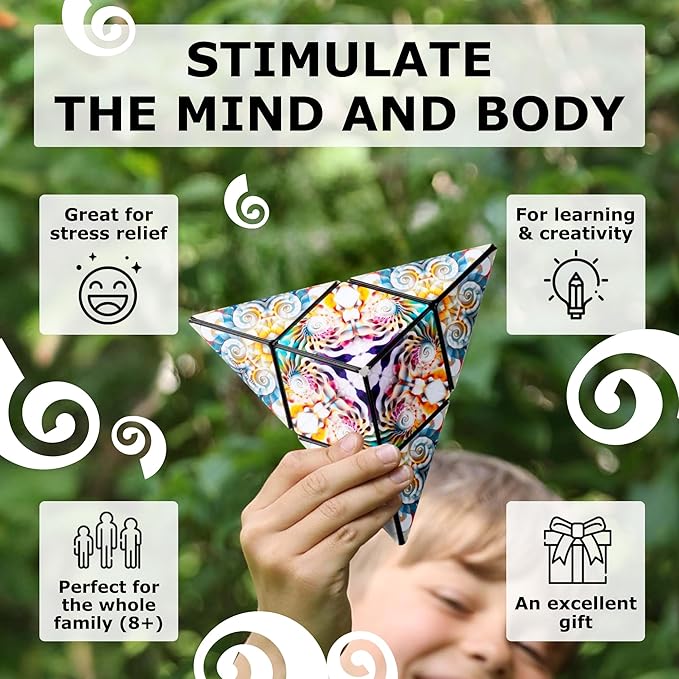 Shashibo DODECA Shape Shifting Box - Award-Winning STEM Fidget Toy with Ultra Strong Magnets - Puzzle Cube Transforms Into 100+ Shapes, Perfect Sensory Gift for Kids, Teens, and Adults (Atlantis)
