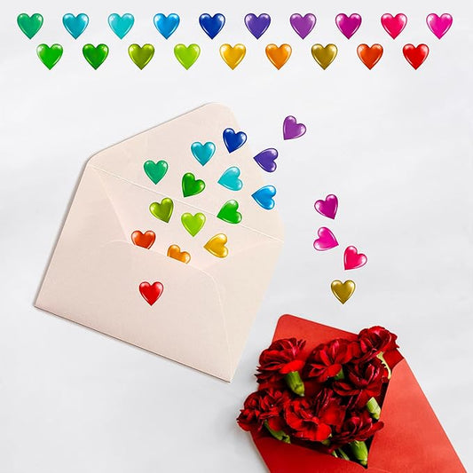 1810 PCS Heart-Shaped Stickers, Colorful Heart Stickers Self-Adhesive Love Decoration Labels in 19 Colors, Use for Valentine's Day, Gifts, Wedding, Anniversary, Award Charts (0.5" Each, 10 Sheets)