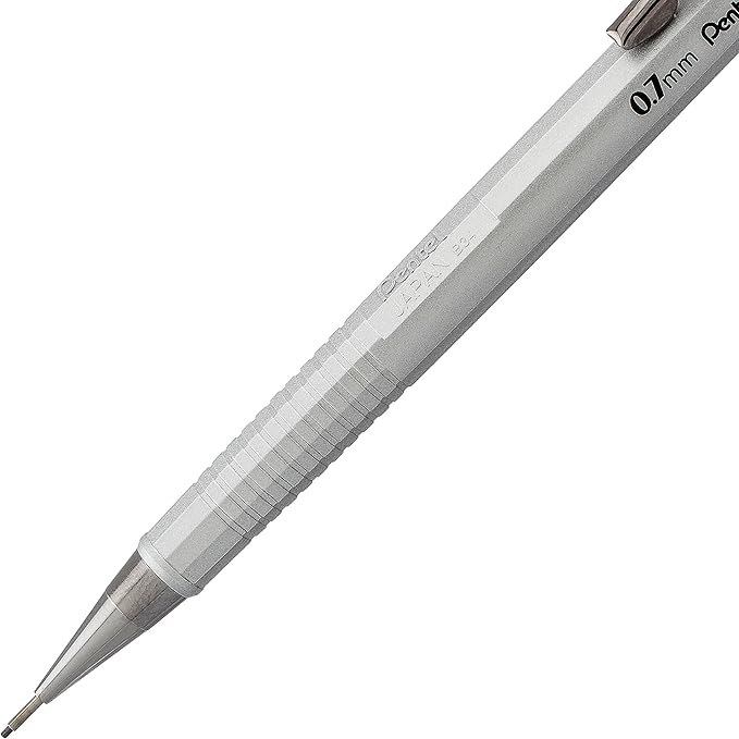Pentel Sharp Mechanical Pencil, (0.7mm), Medium Line, Metallic Barrel, Assorted Colors, Pack of 3 (P207MBP3M)