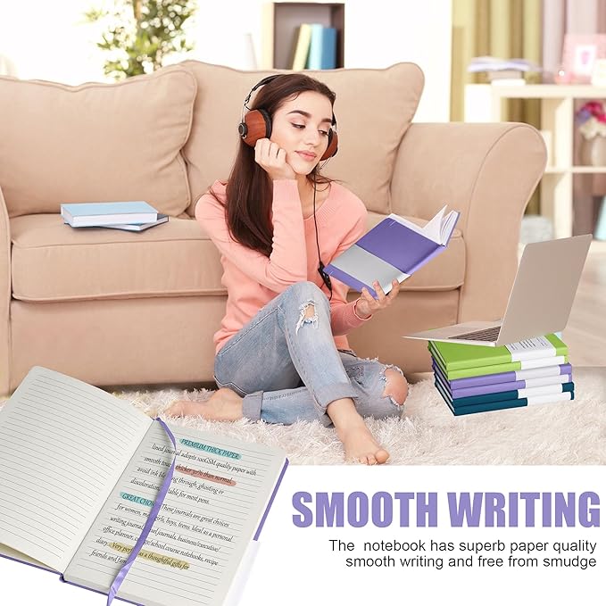 Lined Journal Notebook – Hardcover Notebook for Men & Women – Journals for Writing, Work, School, Home & Daily Notes, 160 Pages – Medium A5, 5.7"x8", 100 gsm Thick Paper (Mauve)