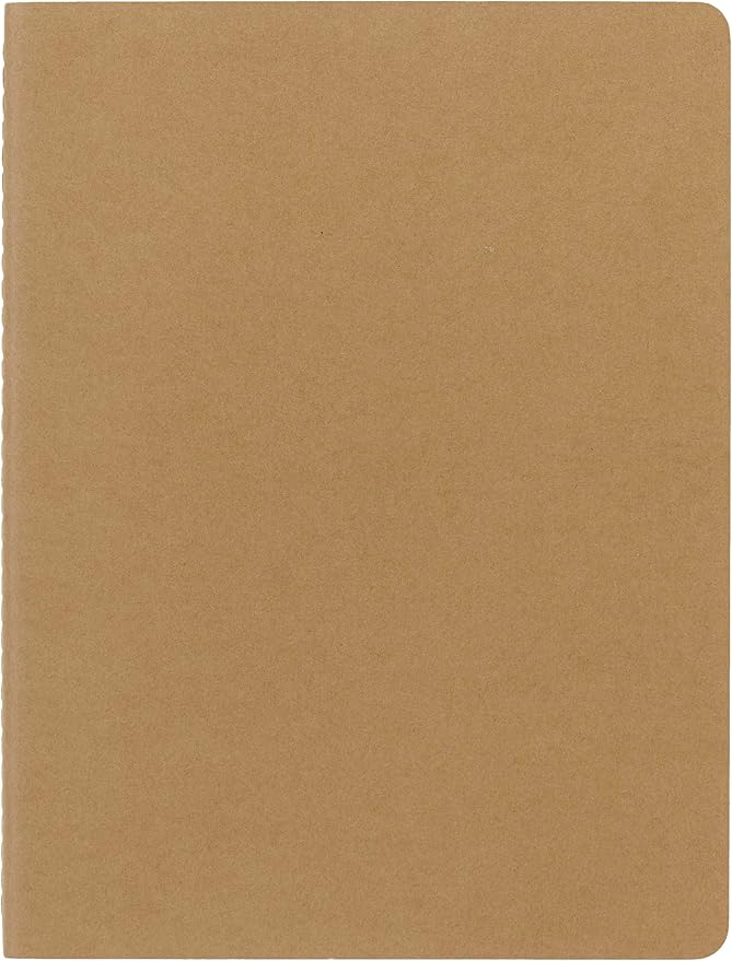 Moleskine Cahier Journal, Soft Cover, XL (7.5" x 9.75") Plain/Blank, Kraft Brown, 120 Pages (Set of 3)