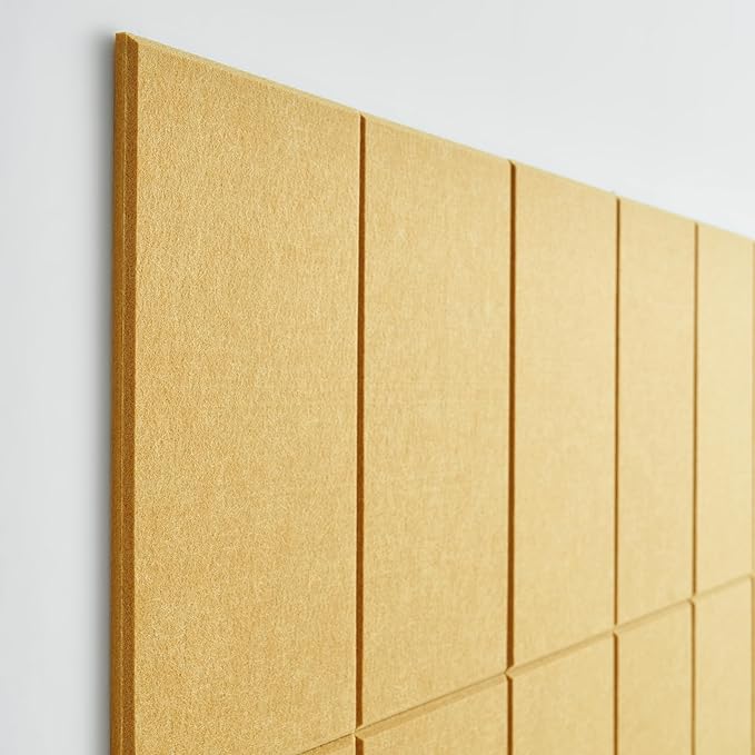 Large Bulletin Board 48x36- Office Wall Organizer to Replace Your Old Cork Boards for Walls for Office Decor - 24-Pack Felt Wall Tiles for Use in Home Office Decor as Photo Board (Mustard)