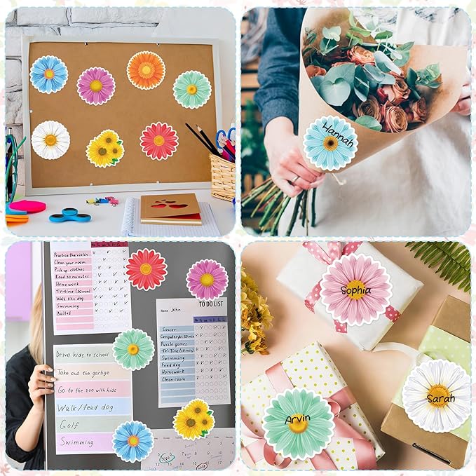 600Pcs Spring Flower Sticky Notes, Self-Adhesive Daisy Sticky Memo Notes Floral Notes Pads for Spring Home Office School Supplies