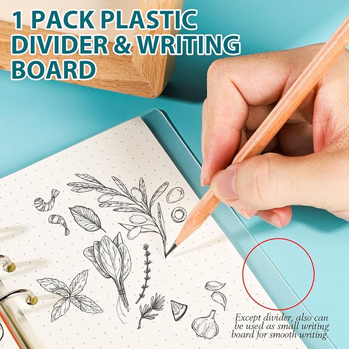 LEOBRO A6 Refill Paper, 3 Pack 45PCS A6 Dotted Loose Leaf Paper, with Page Markers, Label Stickers, Binder Pockets Dividers, 6 Ring Filler Paper Insert Refill for Planner Binder Notebook Journal