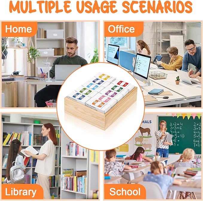 10 Rolls Number File Folder Labels Set Color Series Chart Stickers with Wooden Tray Set of Numbers 0-9 File Labels for File Folders Number Label Index Numeric Labels Index Stickers for Office School