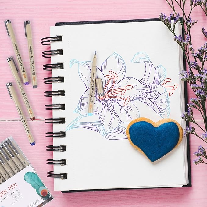 Arts Sign Brush Pen, Felt Tip Water Based Ink with 36 Colors, for Journaling, Lettering, Calligraphy, Technical Drawing and Scrapbooking