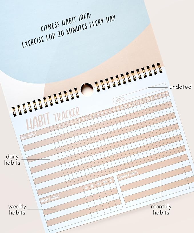 Lamare 2026 Habit Tracker Calendar – Premium Daily Habit Tracker Journal and Goal Board, Workout Motivation & Productivity Tool