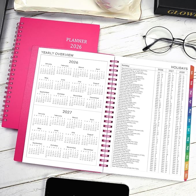 2026 Planner - Planner 2026, 2026 Planner Weekly and Monthly with Tabs, Jan 2026 - Dec 2026, 6.25" × 8.3", Strong Twin-Wire Binding