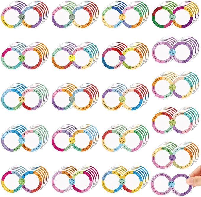 Crtiin 100 Pack Sensory Strips Anxiety Mindfulness Breath Calm Stickers Adhesive Texture Rough Tactile Fidget Tape for Mental Health Relief Anti Stress Stickers(Simple)