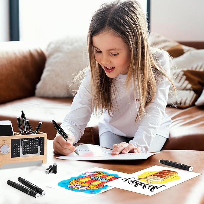 8 Pack Colorless Alcohol Markers - Dual Tips Marker Set Blender Blending Pen - Art Drawing Sketch Double Tipped for Adults Kids Artist Coloring Book