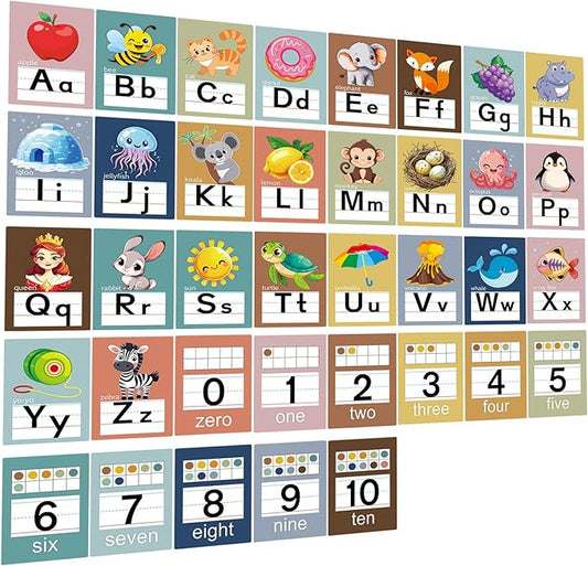 Alphabet Letters for Wall - ABC Alphabet Poster Classroom Wall Alphabet Alphabet Wall Chart Kindergarten Elementary Classroom Wall Decor Daycare Homeschool Supplies (Bohemia)