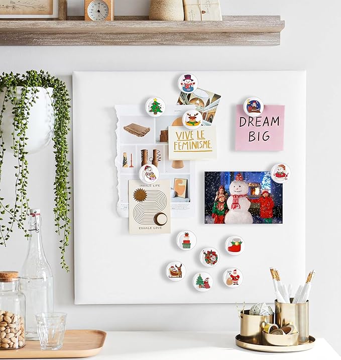 24Pcs Christmas Decorative Push pins,Cute Bulletin Board Tacks,Cork Board Tacks,Thumb Tack Decorative for CorkBoard, Office Organization or Home