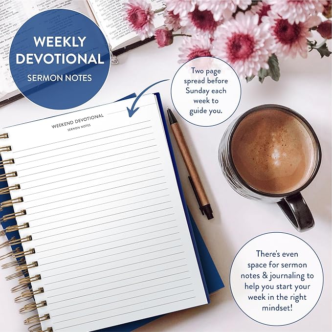 Christian Planner 2026 Daily Planner - Faith Based Monthly and Weekly Planner, Vision Board, and Habit Tracker - 2026 Calendar, Personal Organizer and Devotional Journal (Spiral, Cobalt Blue)