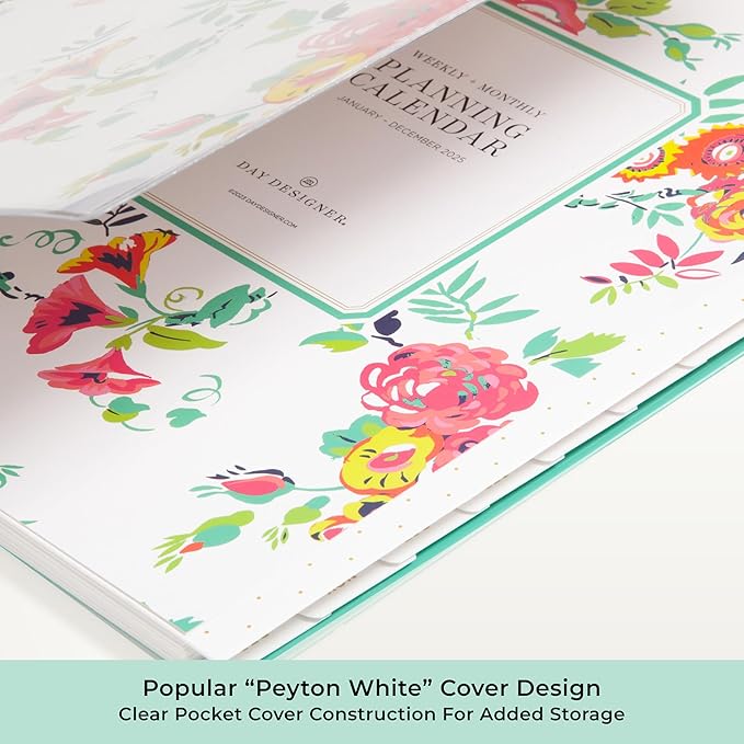 Blue Sky Day Designer 2026 Weekly and Monthly Planner Calendar, January 2026 - December 2026, 8.5" x 11", Clear Pocket Cover, Durable Twin Wire Binding, Includes Storage Pocket, Stickers, Peyton White