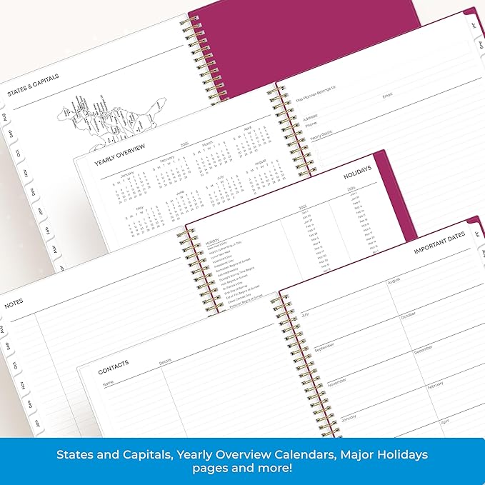 Blue Sky Weekly and Monthly Academic Year Planner Calendar, July - June, Flexible Pocket Cover, Wirebound, Storage Pocket, Laminated Tabs, Mahalo (Mahalo- 2025/2026, 8.5" x 11")