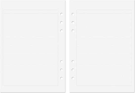 Discagenda Planner Insert Refills 6-Hole Ringbound 60 Sheets 120gsm 80lb 5.8x8.3in (Finance, A5)