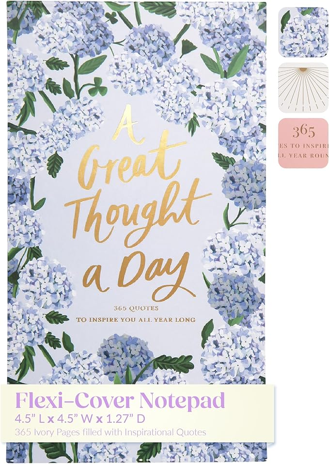 WORLD TRAVELER A Thought a Day List Pad with 365 Inspirational Quotes for Notes, Memos - A Year of Positive Thinking, To Do List Notepad, Size 5X8, Hydrangea